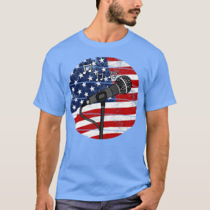 Camiseta Cantor Vocalista EUA Sinalizador Cantando Professo