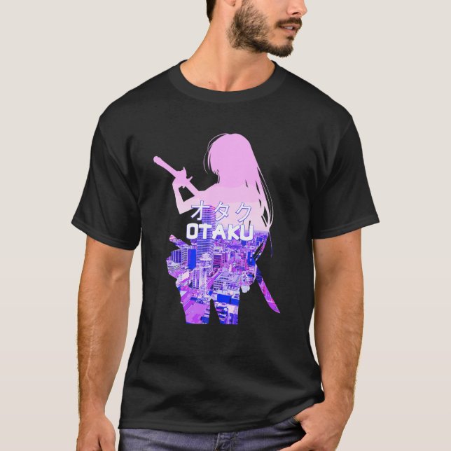 Camiseta Cantora de Menina de Animação Japonesa Japão Torre (Frente)