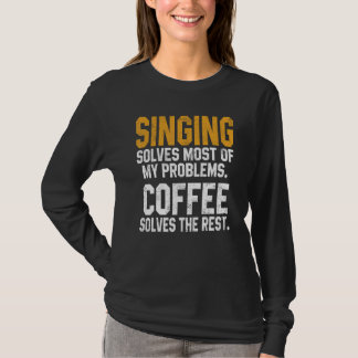 Camiseta Cantora Mulher Música Café Resolve Meus Problemas
