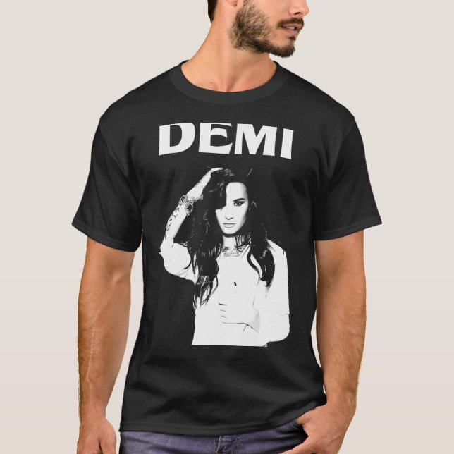 Camiseta Cantores De Música Com Amor Clássico De Demi Preto (Frente)