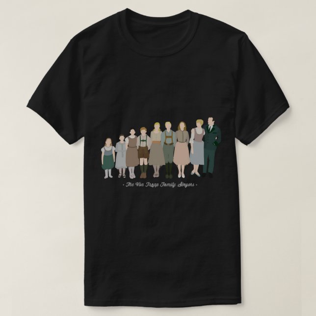 Camiseta Cantores Essenciais Da Família Trapp-Von (Frente do Design)