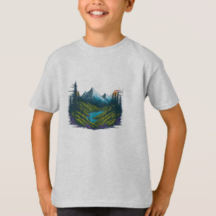 Camiseta Canvas da Natureza: Camisa-T de Serenidade Cênnica
