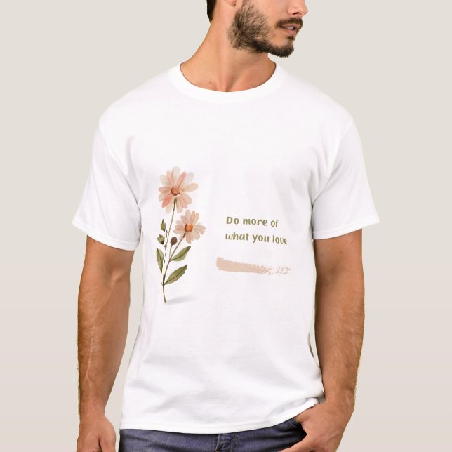 Camiseta Canvas de Aquarela Flor (Frente)