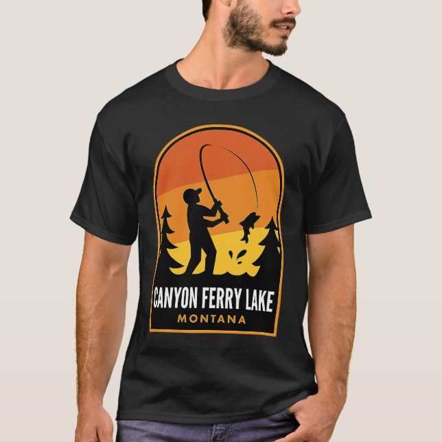 Camiseta Canyon Ferry Lake Montana Fishing (Frente)