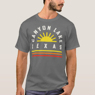 Camiseta Canyon Lake Texas Retro Vintage Stripes Sunset