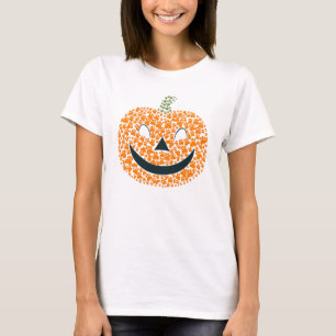 Camiseta Cão-Abóbora-Pata-Pata Imprime Pet Halloween