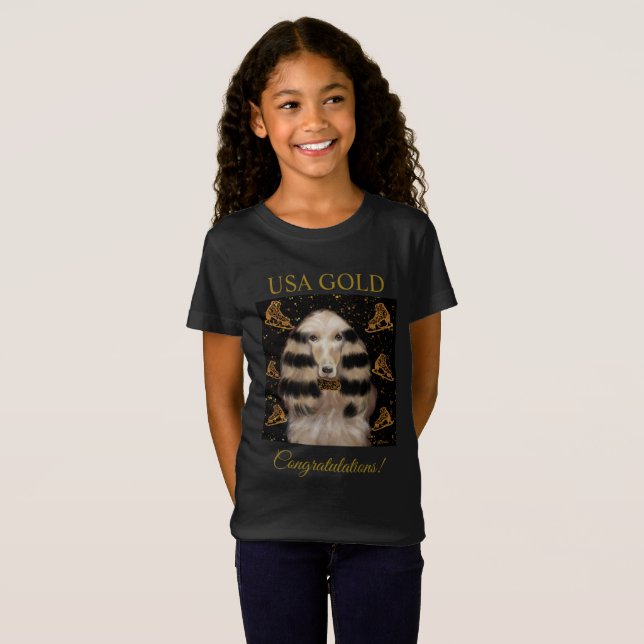 CAMISETA CÃO AFEGÃO OURO  (Frente Completa)