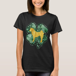 Camiseta Cão Akita Trevo de Clover Shamrock Irlandês St Pat