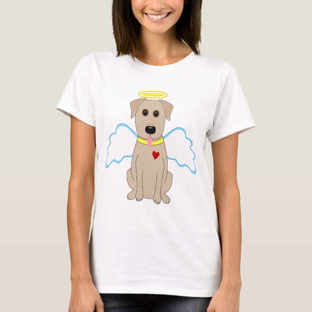 Camiseta Cão amarelo do anjo do laboratório (Frente)