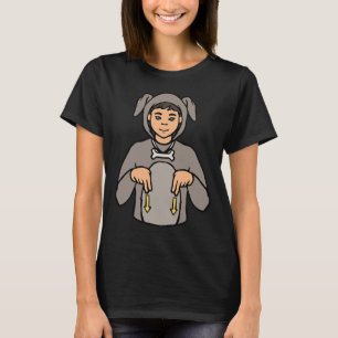 Camiseta Cão Animal ASL Gesto de Mão Surda Perda Auditiva S