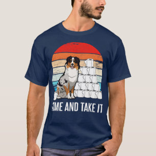 Camiseta Cão australiano com papel higiênico Venha e pegue-