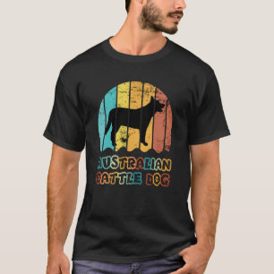 Camiseta Cão Azul Heeler Cão de Gado Australiano Pôr do Sol