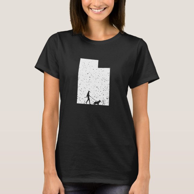Camiseta Cão Basset Hound Walking Utah (Frente)