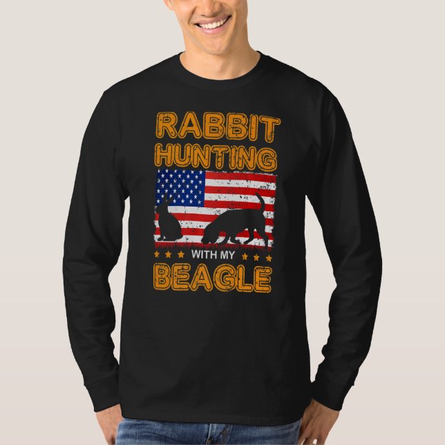 Camiseta Cão Beagle Rabbit Caça Beagle Fome De Beagle Bande (Frente)