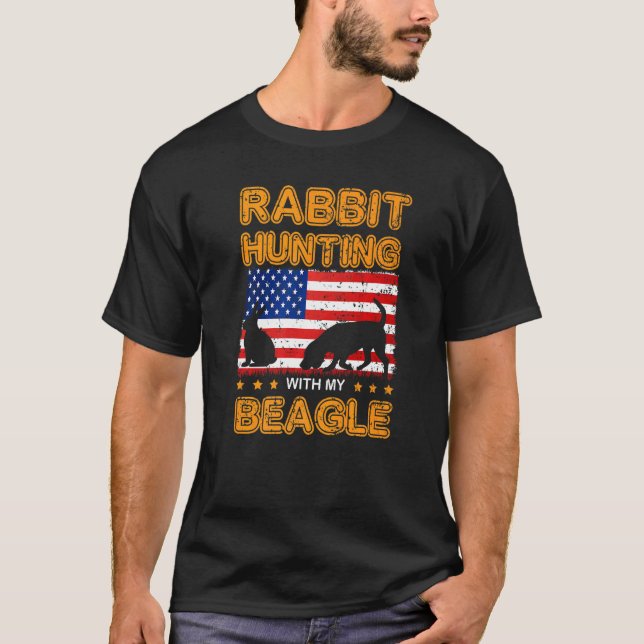 Camiseta Cão Beagle Rabbit Caça Beagle Fome De Beagle Bande (Frente)