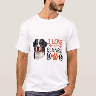 Camiseta Cão Bernês de Montanha Fofo