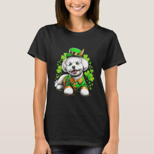 Camiseta Cão Bichon Frise Dia de São Patrício