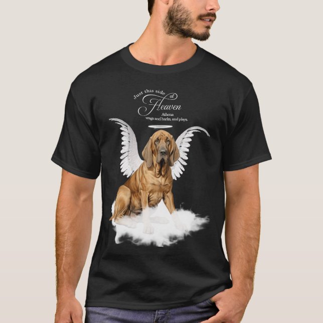 Camiseta Cão Bloodhound Memorial Pet Personalizado (Frente)