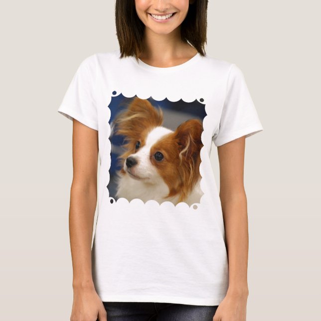 Camiseta Cão bonito de Papillon (Frente)