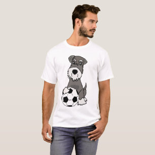 Camiseta Cão bonito do Schnauzer que joga desenhos animado