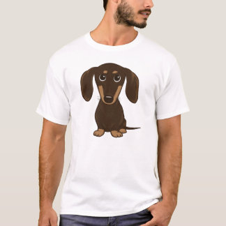 Camiseta Cão bonito do Wiener dos desenhos animados do