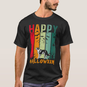 Camiseta Cão Border Collie Jantar de Halloween em Estilo