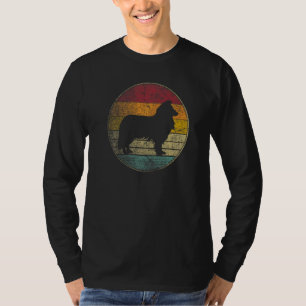 Camiseta Cão Border Collie Vintage Desgastado Retro 70s 80s