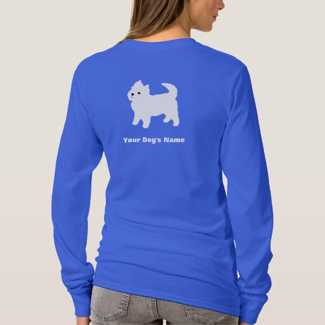 Camiseta Cão branco pequeno - Westie - montanhas ocidentais (Verso)