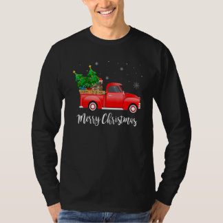 Camiseta Cão Briard Andando em Caminhão Vermelho de Natal