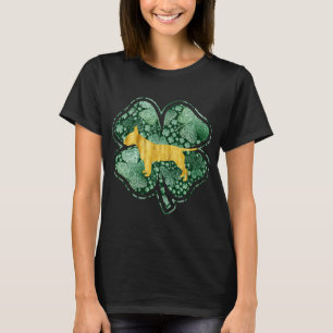 Camiseta Cão Bull Terrier Trevo Shamrock Irlandês St Patric
