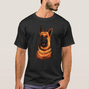 Camiseta Cão-cabeça-german shepherd