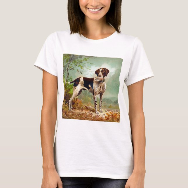 Camiseta Cão caçador com pássaro na boca (Frente)