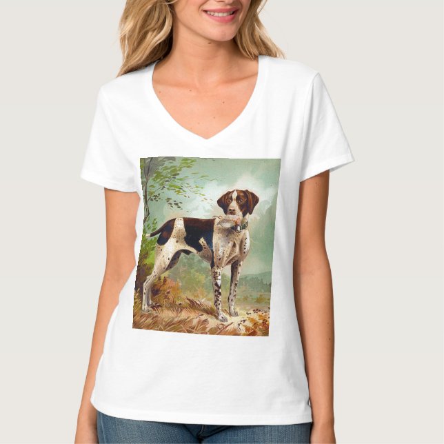 Camiseta Cão caçador com pássaro na boca (Frente)