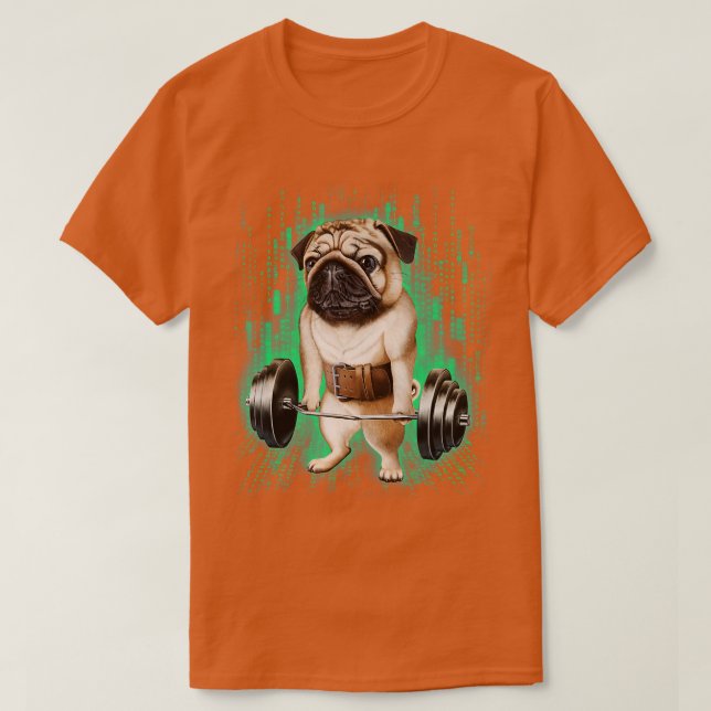 Camiseta Cão Cachorro Chove com Bar de Cachorro Barbell (Frente do Design)