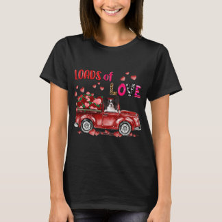 Camiseta Cão Cachorro Gelado Que Conduz Caminhão Vermelho F