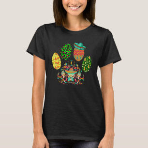 Camiseta Cão-Cachorro Mexicano-Cachorro Sombrero Cactus Cin