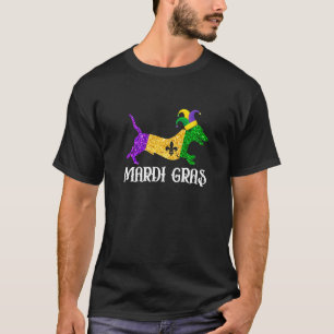 Camiseta Cão Cachshund Cachorro Pato Mardi Gras Partido Jes