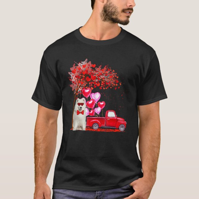 Camiseta Cão-Caminhão C, Colheita de Árvores Samoyed (Frente)