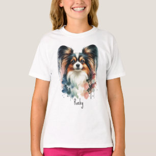 Camiseta Cão Cão Cachorro Cachorro Arte Aquarela