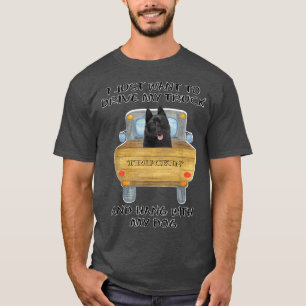 Camiseta Cão-Cão-Cão-Cão-Condutor de Caminhões Schipperke
