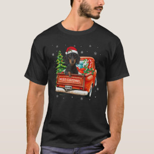 Camiseta Cão-Cão-Cão-Cão Vermelho Cão-de-Natal