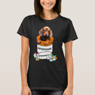 Camiseta Cão-Cão-Cinto Antidepressivo Antidepressivo Dachsh