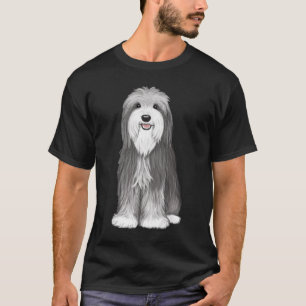 Camiseta Cão Cartoon Collie   Cute Beardie Lover