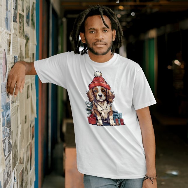 Camiseta Cão Cavaleiro de Spaniel de Natal (Criador carregado)
