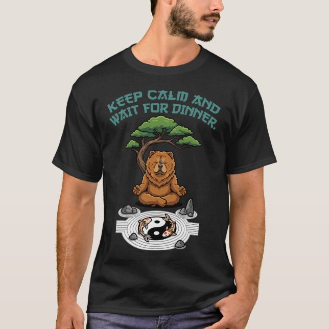 Camiseta Cão Chow Chow Zen Wait (Frente)