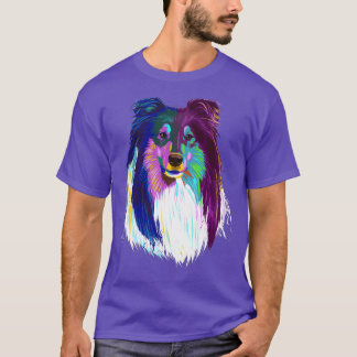 Camiseta Cão Collie Bruto Colorido