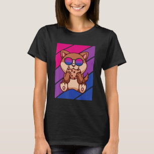 Camiseta Cão com Orgulho Bandeira Bissexual LGBTQ Orgulhosa
