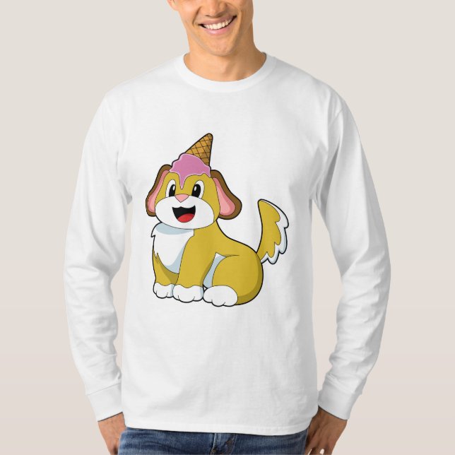 Camiseta Cão com sorvete de Waffle (Frente)