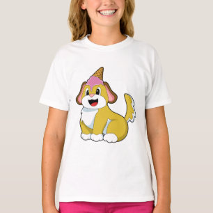 Camiseta Cão com sorvete de Waffle
