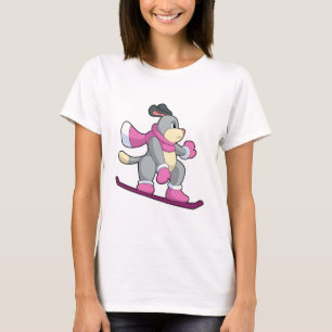 Camiseta Cão como Snowboarder com Sonowboard